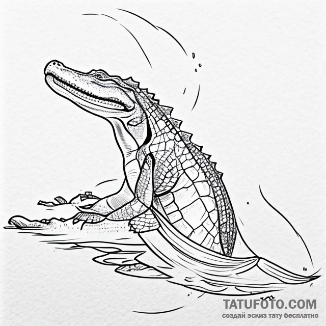 Alligator — эскиз тату (№1749665477_0, 11.06.2025 18:11) — Tatufoto.com