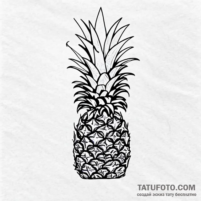Pineapple — эскиз тату (№1749667304_0, 11.06.2025 18:41) — Tatufoto.com