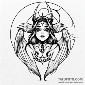 Angel and demon - эскиз тату (№1749668402_0, 11.06.2025 19:00) — Tatufoto.com