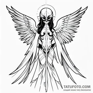 Angel of death - эскиз тату (№1749668765_0, 11.06.2025 19:06) — Tatufoto.com