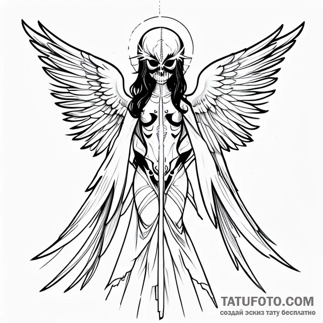 Angel of death — эскиз тату (№1749668765_0, 11.06.2025 19:06) — Tatufoto.com