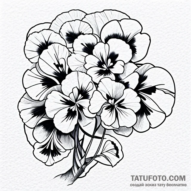 Pansy — эскиз тату (№1749670223_0, 11.06.2025 19:30) — Tatufoto.com