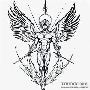 Archangel michael - эскиз тату (№1749671315_0, 11.06.2025 19:48) — Tatufoto.com