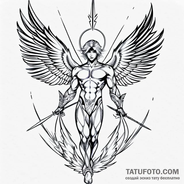 Archangel michael — эскиз тату (№1749671315_0, 11.06.2025 19:48) — Tatufoto.com