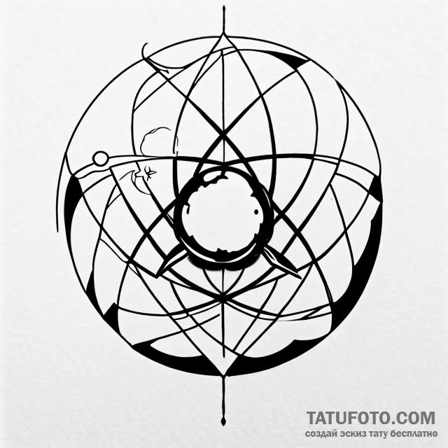 Atom — эскиз тату (№1749671680_0, 11.06.2025 19:54) — Tatufoto.com