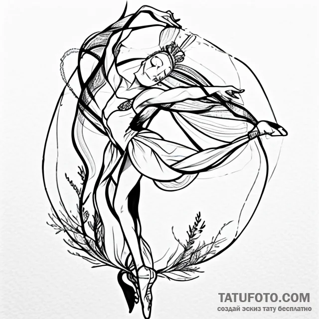 Ballerina — эскиз тату (№1749673231_0, 11.06.2025 20:20) — Tatufoto.com