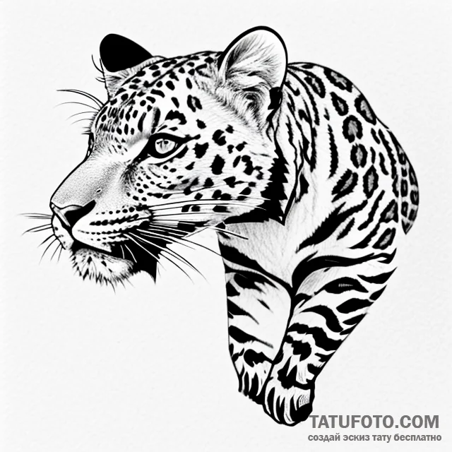 Leopard — эскиз тату (№1749674689_0, 11.06.2025 20:44) — Tatufoto.com