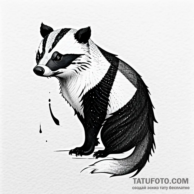 Badger — эскиз тату (№1749675052_0, 11.06.2025 20:50) — Tatufoto.com