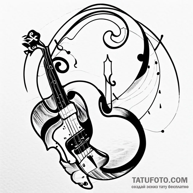 Bass clef — эскиз тату (№1749675417_0, 11.06.2025 20:56) — Tatufoto.com