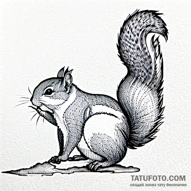 Squirrel — эскиз тату (№1749675782_0, 11.06.2025 21:03) — Tatufoto.com