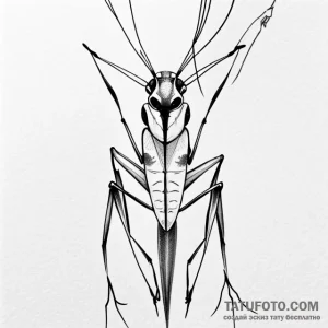Praying mantis - эскиз тату (№1749679420_0, 11.06.2025 22:03) — Tatufoto.com