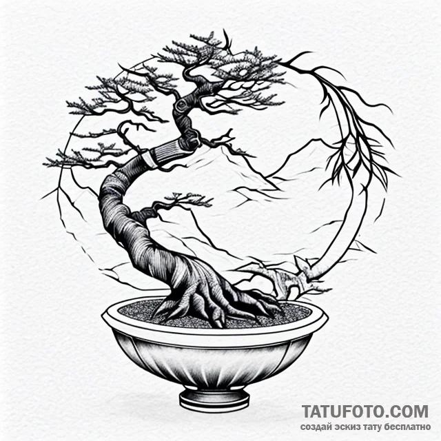 Bonsai — эскиз тату (№1749680509_0, 11.06.2025 22:21) — Tatufoto.com