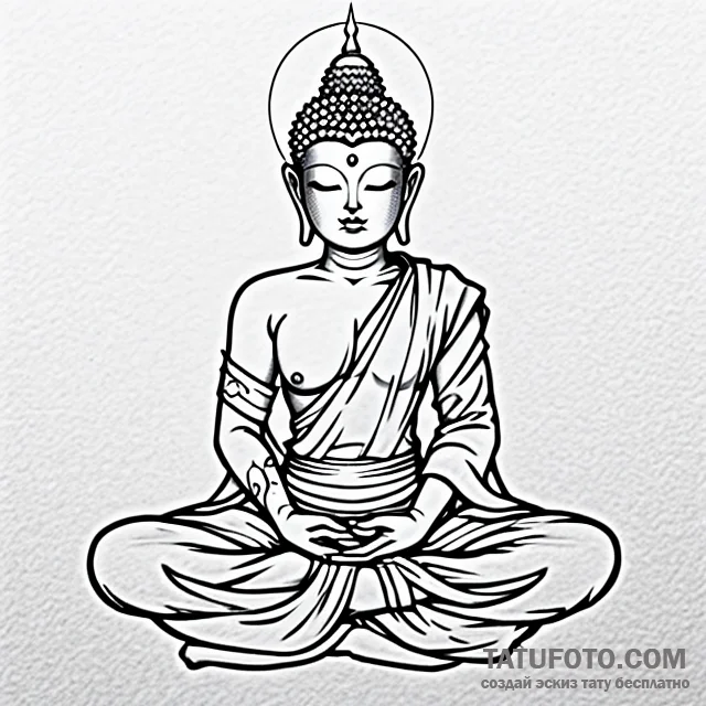 Buddha - эскиз тату (№1749681603_0, 11.06.2025 22:40) — Tatufoto.com