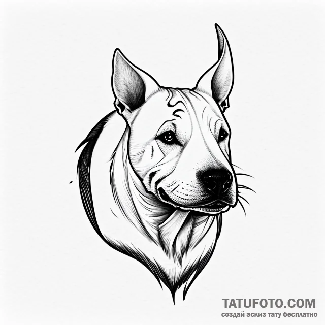 Bull terrier — эскиз тату (№1749683057_0, 11.06.2025 23:04) — Tatufoto.com