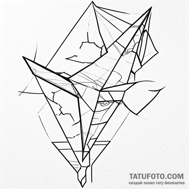 Paper airplane - эскиз тату (№1749683421_0, 11.06.2025 23:10) — Tatufoto.com