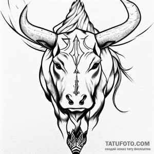 Bull - эскиз тату (№1749684609_0, 11.06.2025 23:30) — Tatufoto.com
