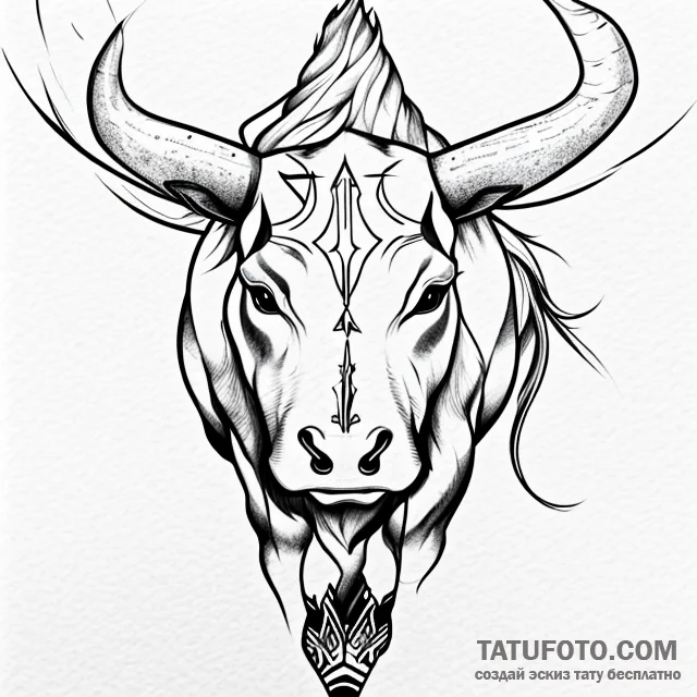 Bull — эскиз тату (№1749684609_0, 11.06.2025 23:30) — Tatufoto.com