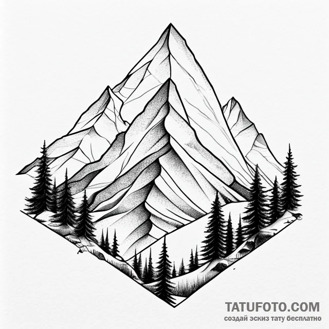 Mountains - эскиз тату (№1749687879_0, 12.06.2025 00:24) — Tatufoto.com
