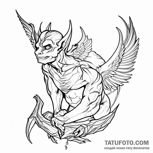 Gargoyle - эскиз тату (№1749688244_0, 12.06.2025 00:30) — Tatufoto.com
