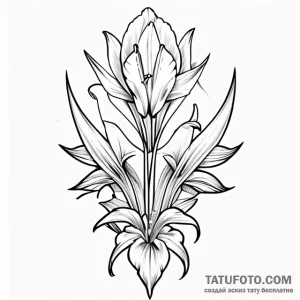 Heraldic lily - эскиз тату (№1749689704_0, 12.06.2025 00:55) — Tatufoto.com