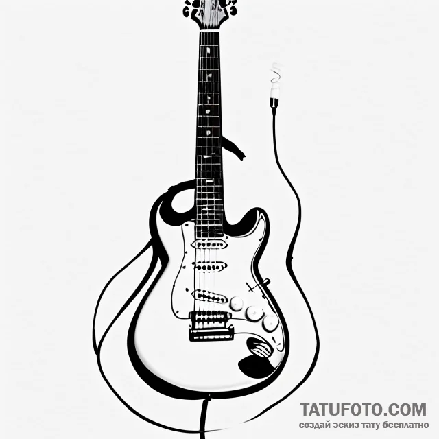 Guitar - эскиз тату (№1749691161_0, 12.06.2025 01:19) — Tatufoto.com