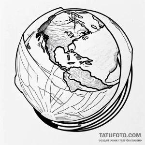 Globe - эскиз тату (№1749691525_0, 12.06.2025 01:25) — Tatufoto.com