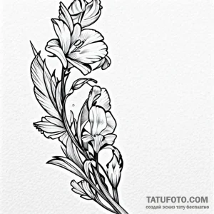 Gladiolus - эскиз тату (№1749691890_0, 12.06.2025 01:31) — Tatufoto.com