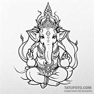 Ganesha - эскиз тату (№1749692253_0, 12.06.2025 01:37) — Tatufoto.com