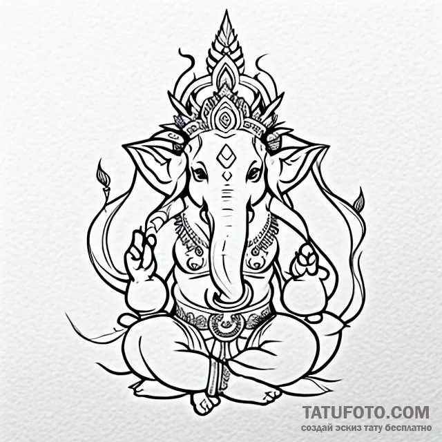 Ganesha - эскиз тату (№1749692253_0, 12.06.2025 01:37) — Tatufoto.com