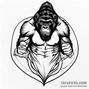 Gorilla - эскиз тату (№1749692618_0, 12.06.2025 01:43) — Tatufoto.com