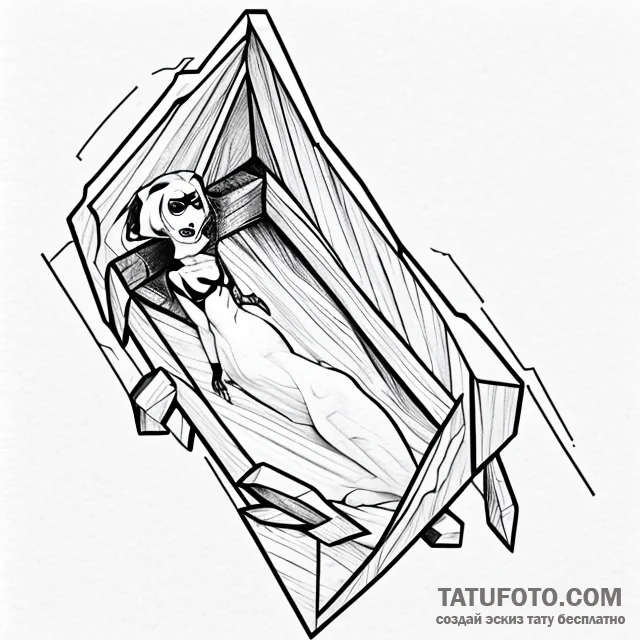 Coffin — эскиз тату (№1749692983_0, 12.06.2025 01:49) — Tatufoto.com