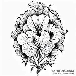 Hibiscus - эскиз тату (№1749693712_0, 12.06.2025 02:01) — Tatufoto.com
