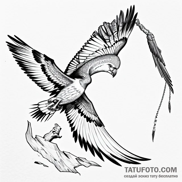 Vulture — эскиз тату (№1749694439_0, 12.06.2025 02:13) — Tatufoto.com
