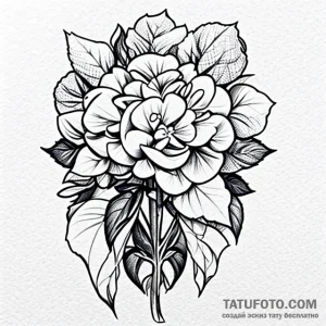 Hydrangea - эскиз тату (№1749695359_0, 12.06.2025 02:29) — Tatufoto.com