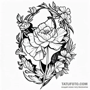 Carnation - эскиз тату (№1749695724_0, 12.06.2025 02:35) — Tatufoto.com