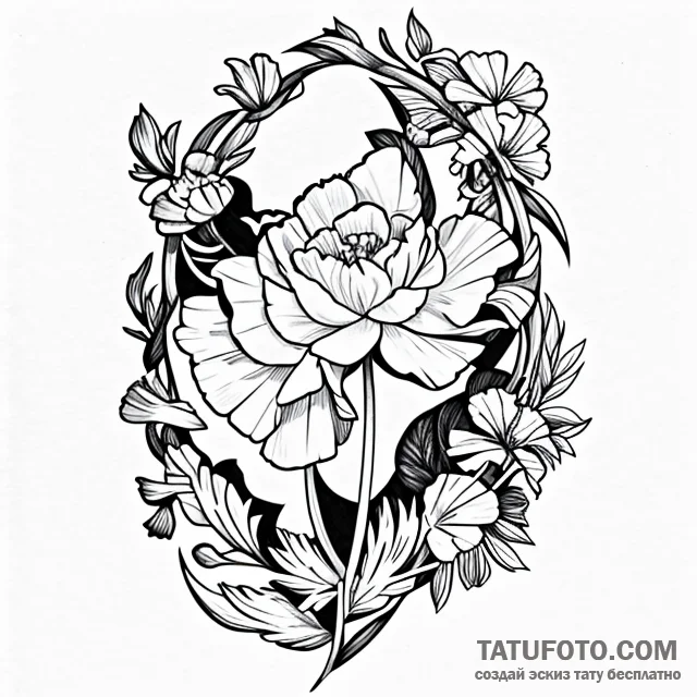 Carnation - эскиз тату (№1749695724_0, 12.06.2025 02:35) — Tatufoto.com