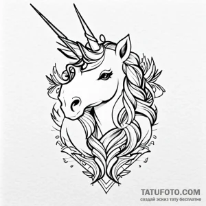 Unicorn - эскиз тату (№1749696454_0, 12.06.2025 02:47) — Tatufoto.com