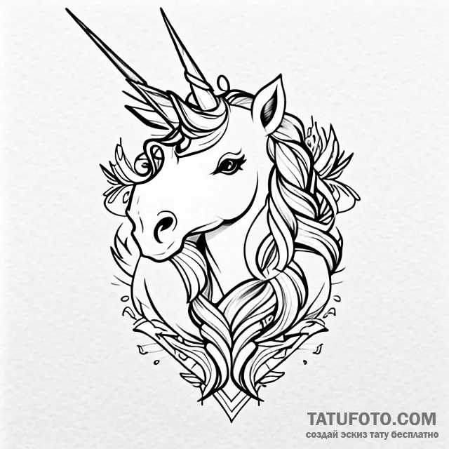 Unicorn — эскиз тату (№1749696454_0, 12.06.2025 02:47) — Tatufoto.com