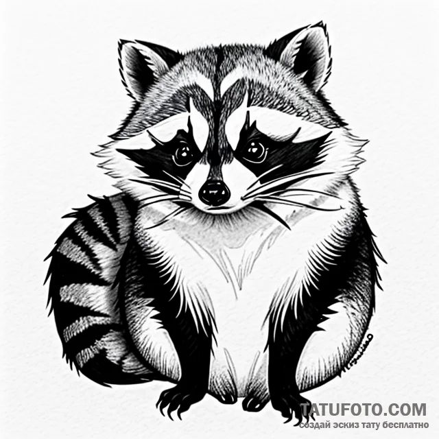 Raccoon — эскиз тату (№1749697545_0, 12.06.2025 03:05) — Tatufoto.com