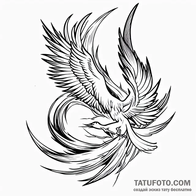 Firebird — эскиз тату (№1749698274_0, 12.06.2025 03:17) — Tatufoto.com