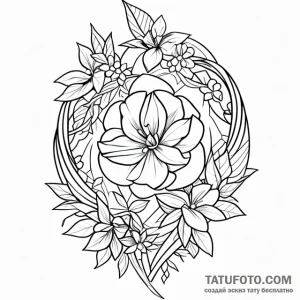 Jasmine - эскиз тату (№1749698638_0, 12.06.2025 03:23) — Tatufoto.com