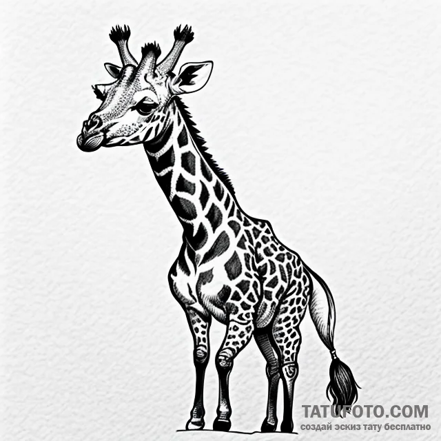 Giraffe - эскиз тату (№1749699367_0, 12.06.2025 03:36) — Tatufoto.com