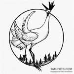 Crane – эскиз тату (№1749700095_0, 12.06.2025 03:48) — Tatufoto.com
