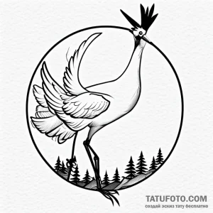 Crane - эскиз тату (№1749700095_0, 12.06.2025 03:48) — Tatufoto.com