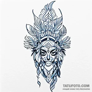 Indian - эскиз тату (№1749700459_0, 12.06.2025 03:54) — Tatufoto.com
