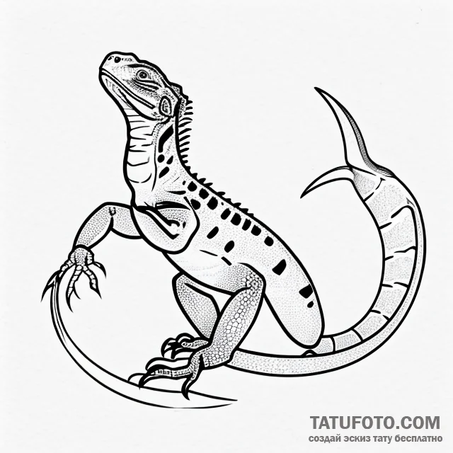 Iguana - эскиз тату (№1749703736_0, 12.06.2025 04:48) — Tatufoto.com