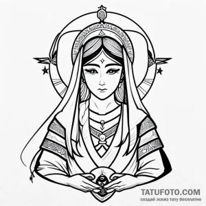 Icon of god mothers - эскиз тату (№1749704101_0, 12.06.2025 04:55) — Tatufoto.com