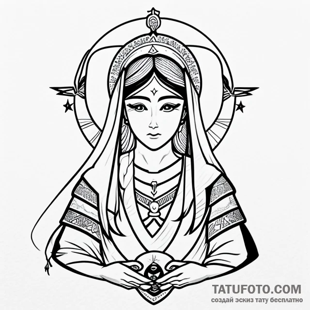 Icon of god mothers — эскиз тату (№1749704101_0, 12.06.2025 04:55) — Tatufoto.com