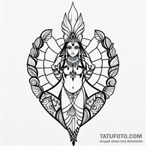 Indian - эскиз тату (№1749704465_0, 12.06.2025 05:01) — Tatufoto.com