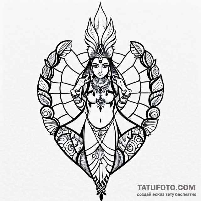 Indian — эскиз тату (№1749704465_0, 12.06.2025 05:01) — Tatufoto.com